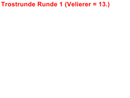 Trostrunde Runde 1 (Velierer = 13.)